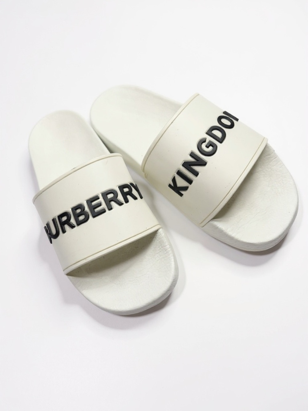 Burberry Logo Slides – White | Men’s Luxury Designer Sandals  |  Size: 9M